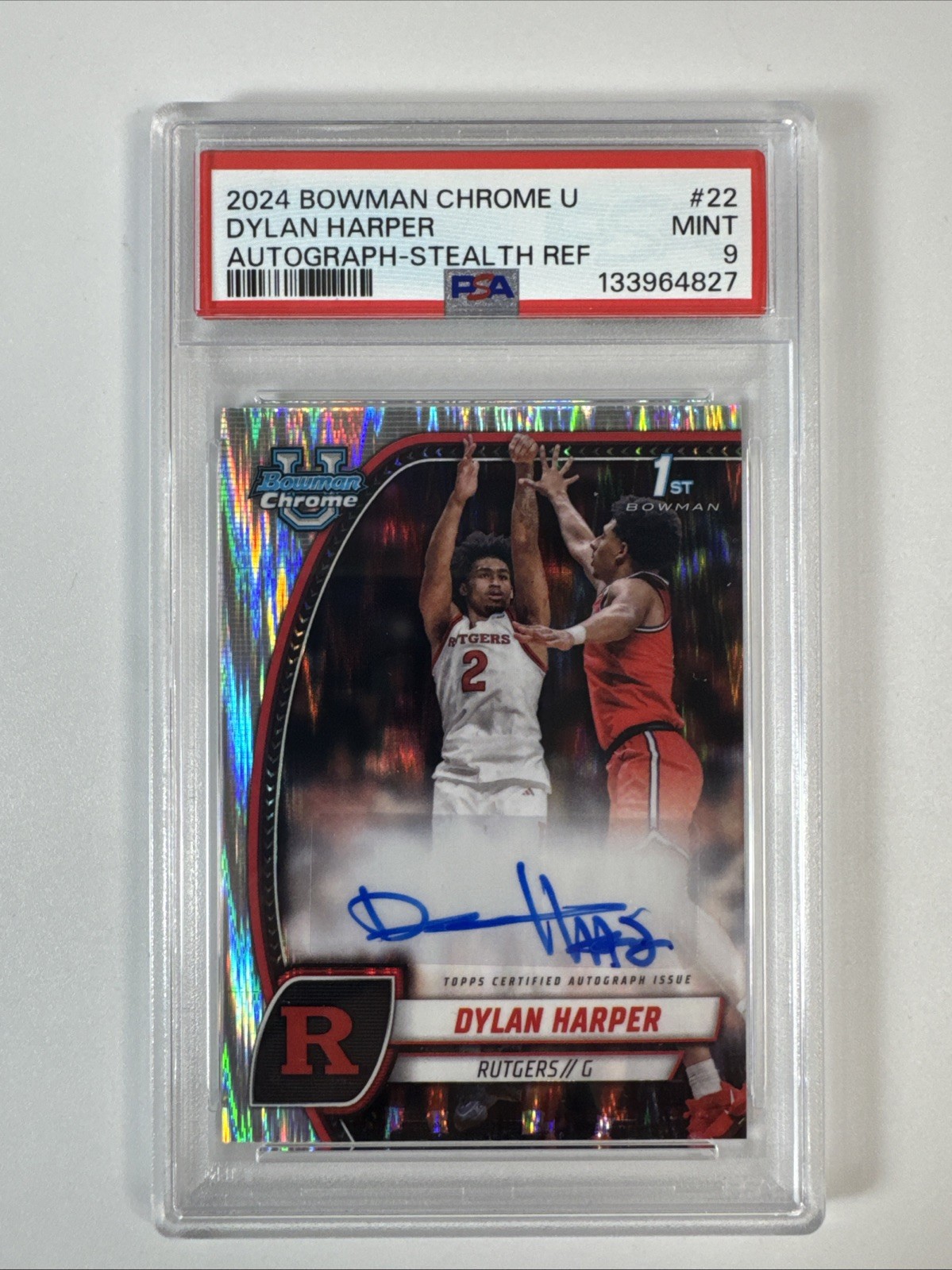 2024 Bowman Chrome Univ 1st Dylan Harper Auto Stealth Refractor PSA 9 #22