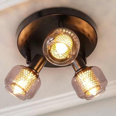 OSRAM Decor 3er Spot Firefly in Schwarz - warmweißes Licht, dimmbar, Metall/Glas