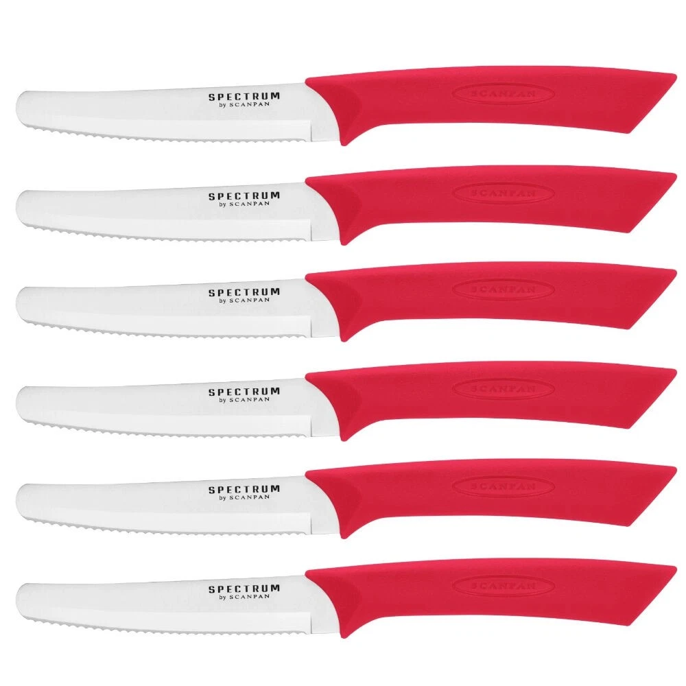 Scanpan Spectrum 6 Piece Steak Knife Set - Red