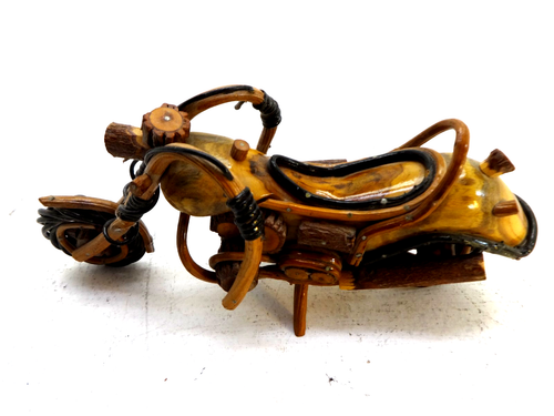 Vintage 12 " Bois Moto Figurine Fait à la Main Bois Art Chopper Modèle Harley - Photo 2 sur 4
