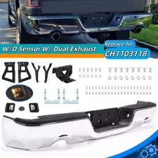 Chrome Rear Step Bumper For 2009-2018 Dodge Ram 1500 W/O Sensor W/ Dual Exhaust