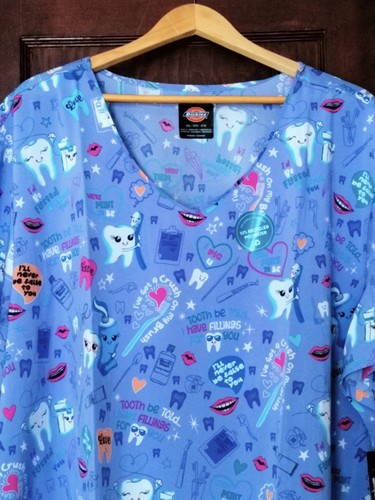 Dickies Scrub Top NWT 5 XL Dental V- Neck Top DK704 TDEY - Picture 2 of 7