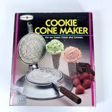Nordic Ware Cookie Cone Maker Aluminum Ice Cream Waffle Pizzelle Iron - NOB
