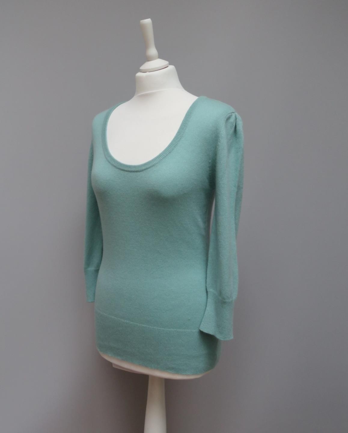 Florence & Fred 100percent Cashmere Spearmint Blue Scoop Neck Jumper 10 image 4