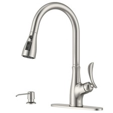 Brushed Nickel Kitchen Faucets with Soap Dispenser Cupc Certified Soap
