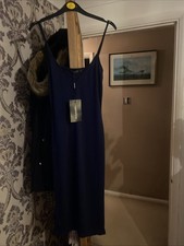 Pretty little thing midi navy ribbed dress