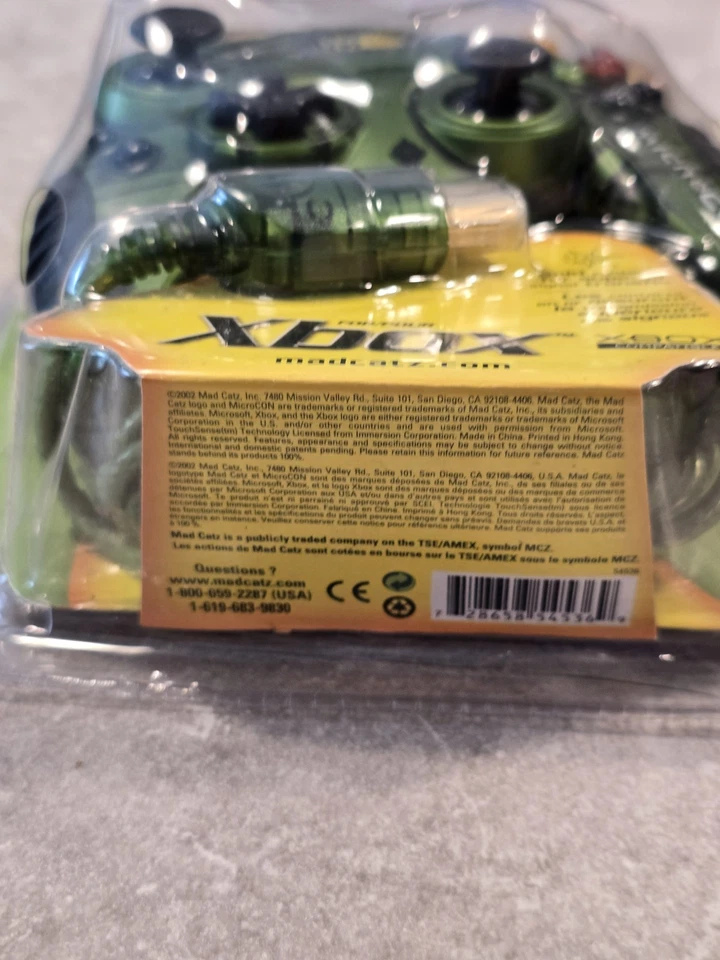 Mad Catz Microcon Original Xbox Green & Black Controller Wired NEW Sealed - Image 4 of 4