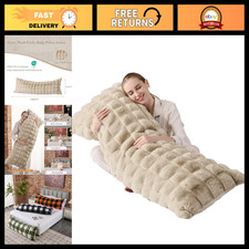 Luxury Shaggy Faux Fur Body Pillow Cover 20"x54" - Plush Zippered Case for Side