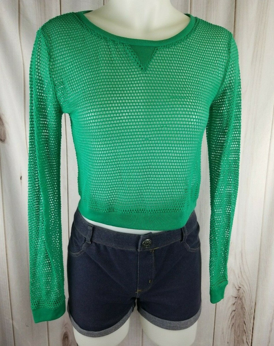 neon green fishnet shirt