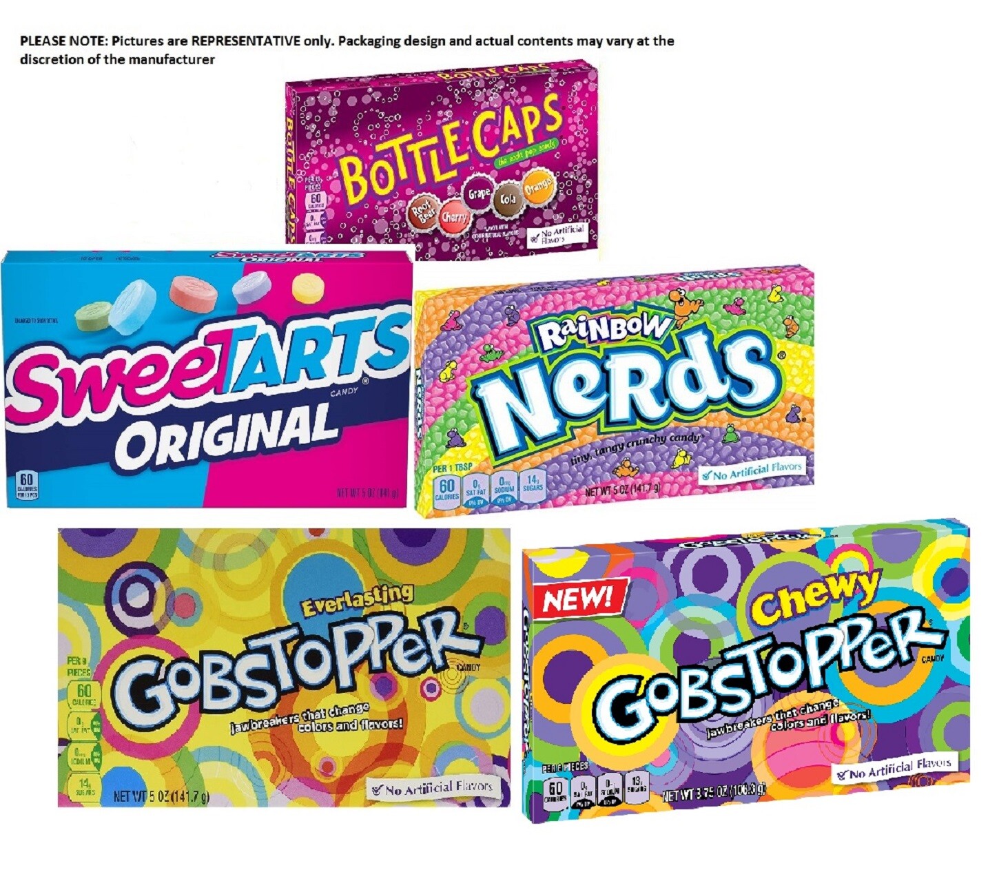GOBSTOPPER SWEET TARTS BOTTLE CAPS NERDS THEATER candy nestle X- wonka  brand | eBay