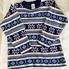Vintage USA Made Sweater 1980s Fair-isle Design Sz S 37โ Chest