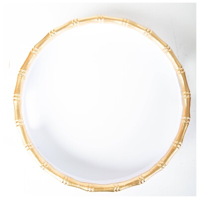 NEW! White Round Chang Mai Tray 14'' from Jayes Studio