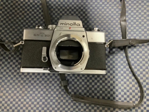 Minolta SRT 201 35mm SLR Film Camera Body Chrome Read