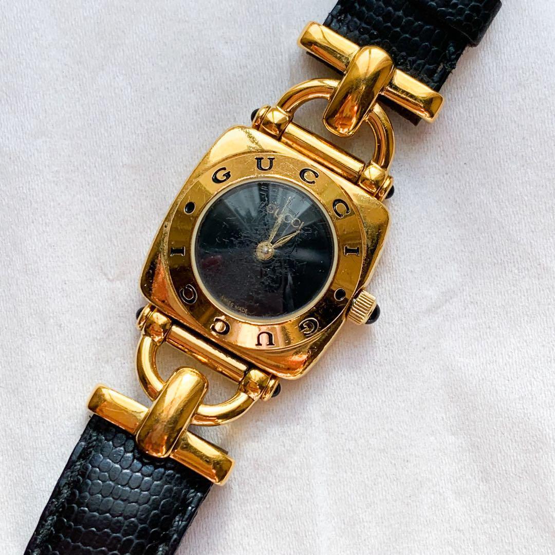 GUCCI Horsebit 6300L Black Dial Woman's Quartz Watch Analog GUCCI Horsebit 6300L Black Dial Woman's Quartz Watch Analog