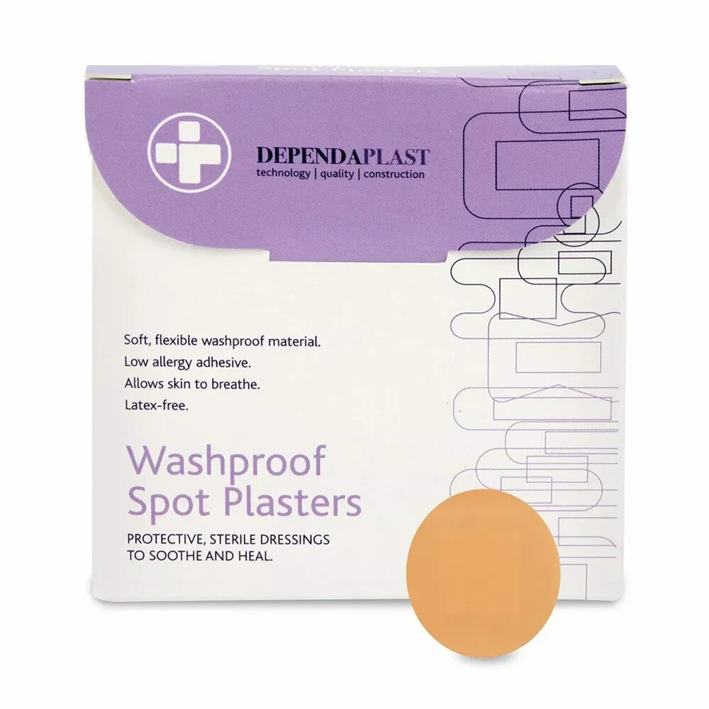 Reliance Medical Dependaplast Washproof Spot Plasters With Protective Film, Sterile Dressings To Soothe And Heal, Non-Perforated, Acrylic, Low Allergy Adhesive (Pack of 100) - Image 4