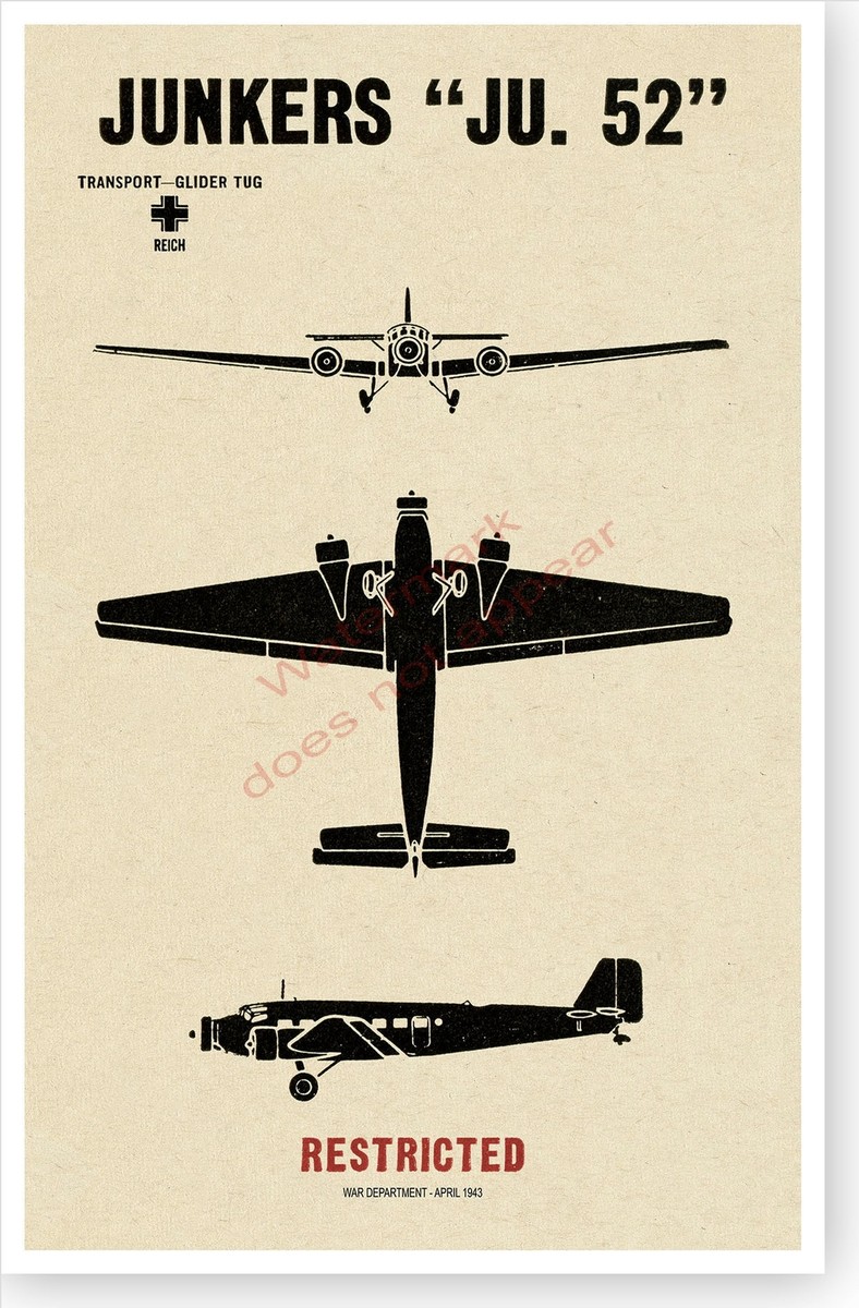 German Junkers Ju-52 Transport Plane Snap Kit - WWII Barbarossa 1941 Model