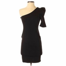 Zara black one shoulder knit dress medium