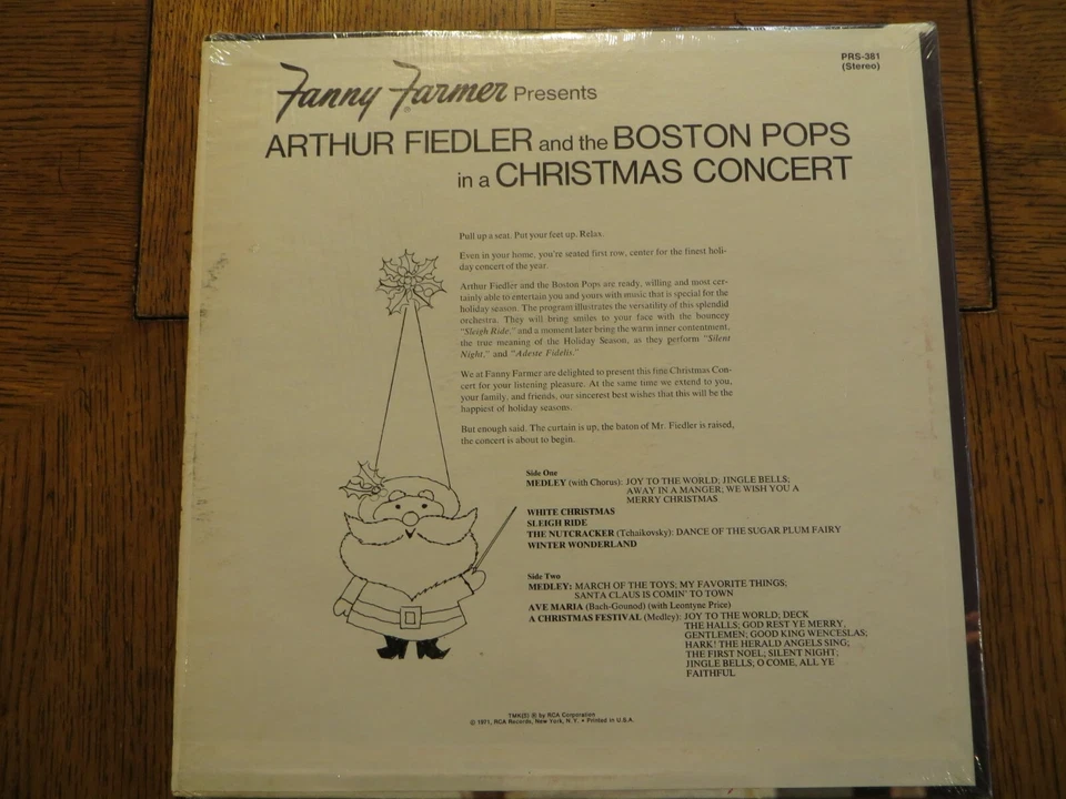 Arthur Fiedler & The Boston Pops In A Christmas Concert 1971 RCA PRS-381 EX/VG+! Foto 2 de 4
