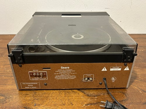 VTG Sears Roebuck Stereo AM/FM Radio Dual Cassette Tape Turntable Record Player - Picture 11 of 19