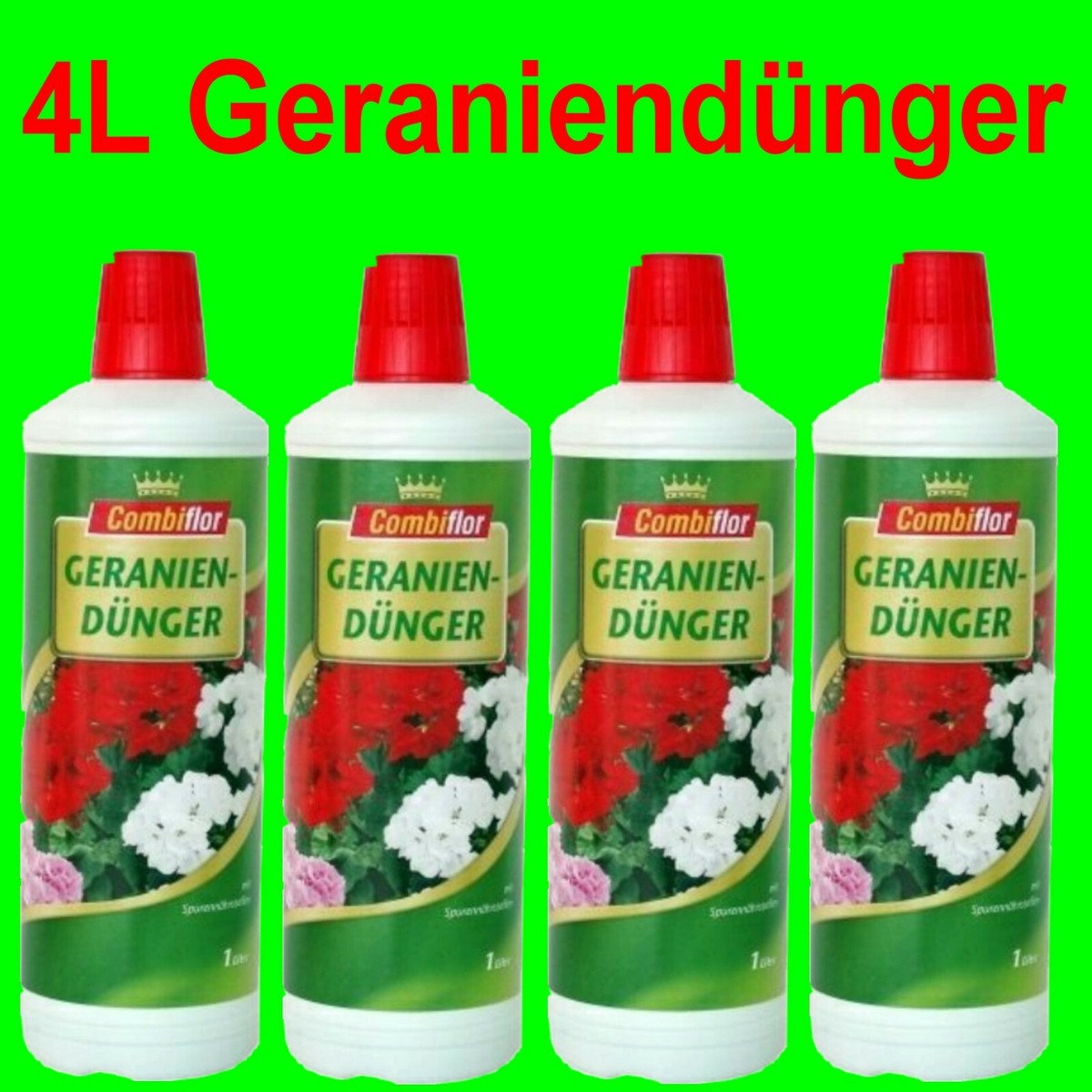4x 1 L Combiflor Geraniendnger Flssigdnger Zierpflanzendnger Geranien  Dnger | eBay.de