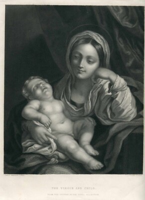The Virgin and Child - Antique print