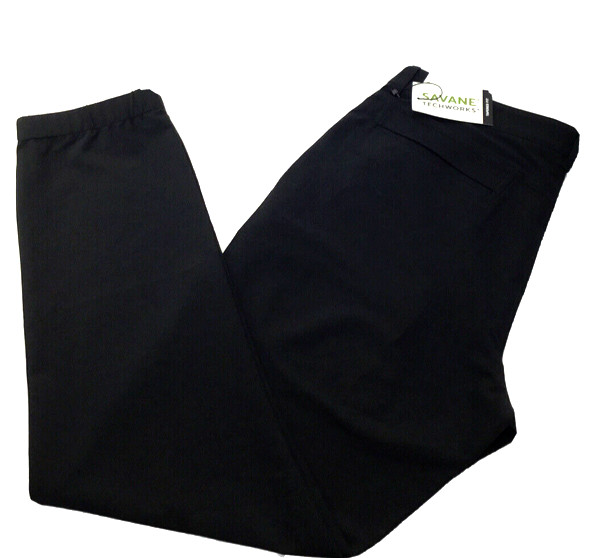 Мужские брюки Savane зауженного кроя TECHWORKS Hybrid Dress за 75 долларов, ЧЕРНЫЕ [32X32]