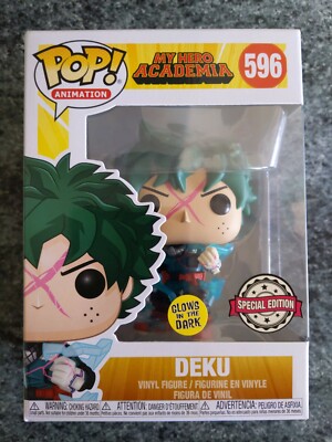 Funko POP My Hero Academia Deku Full Cowl 596 GitD Glow Protecter Well Pack #2