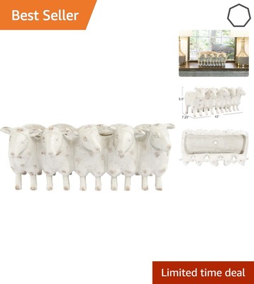 Whimsical Farmhouse Sheep Planter for Indoor Herb Gardening - Distressed Finish