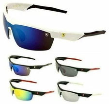KHAN SPORT SEMI RIMLESS WRAP AROUND SHIELD SUNGLASSES OUTDOOR RETRO CASUAL BEACH