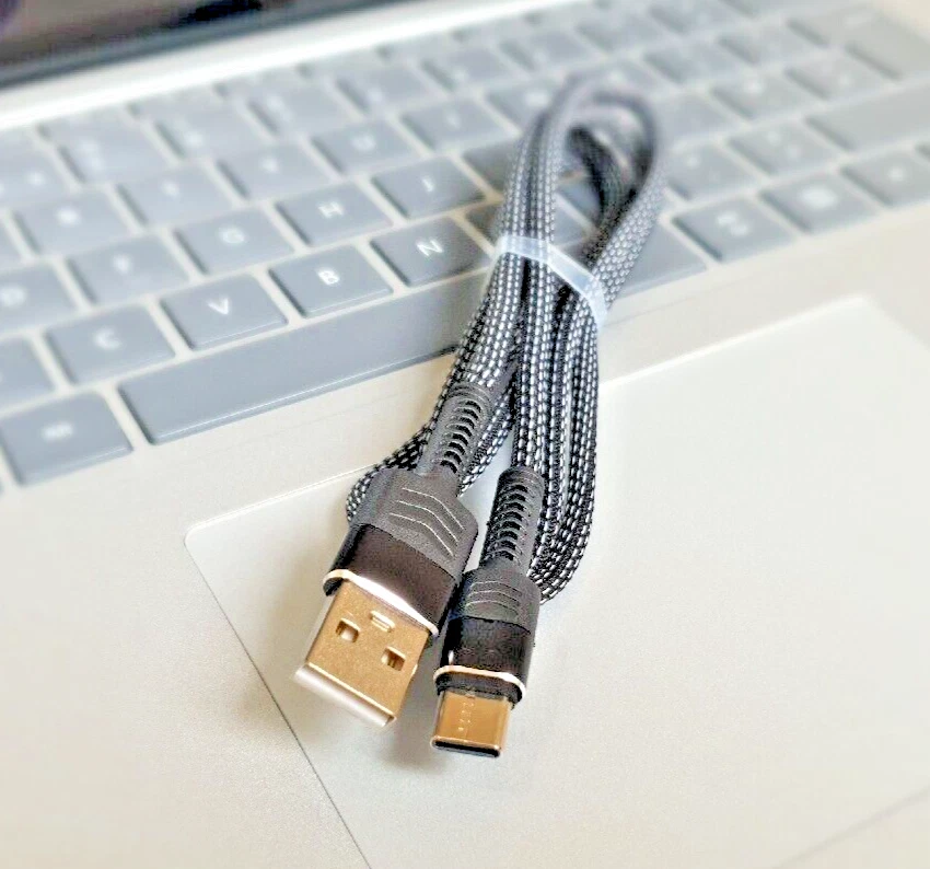 Pack of 2 USB C Fast Charger Type C Charging USB BRAIDED Cable 60W [X2 USB-C] - Image 2 of 4