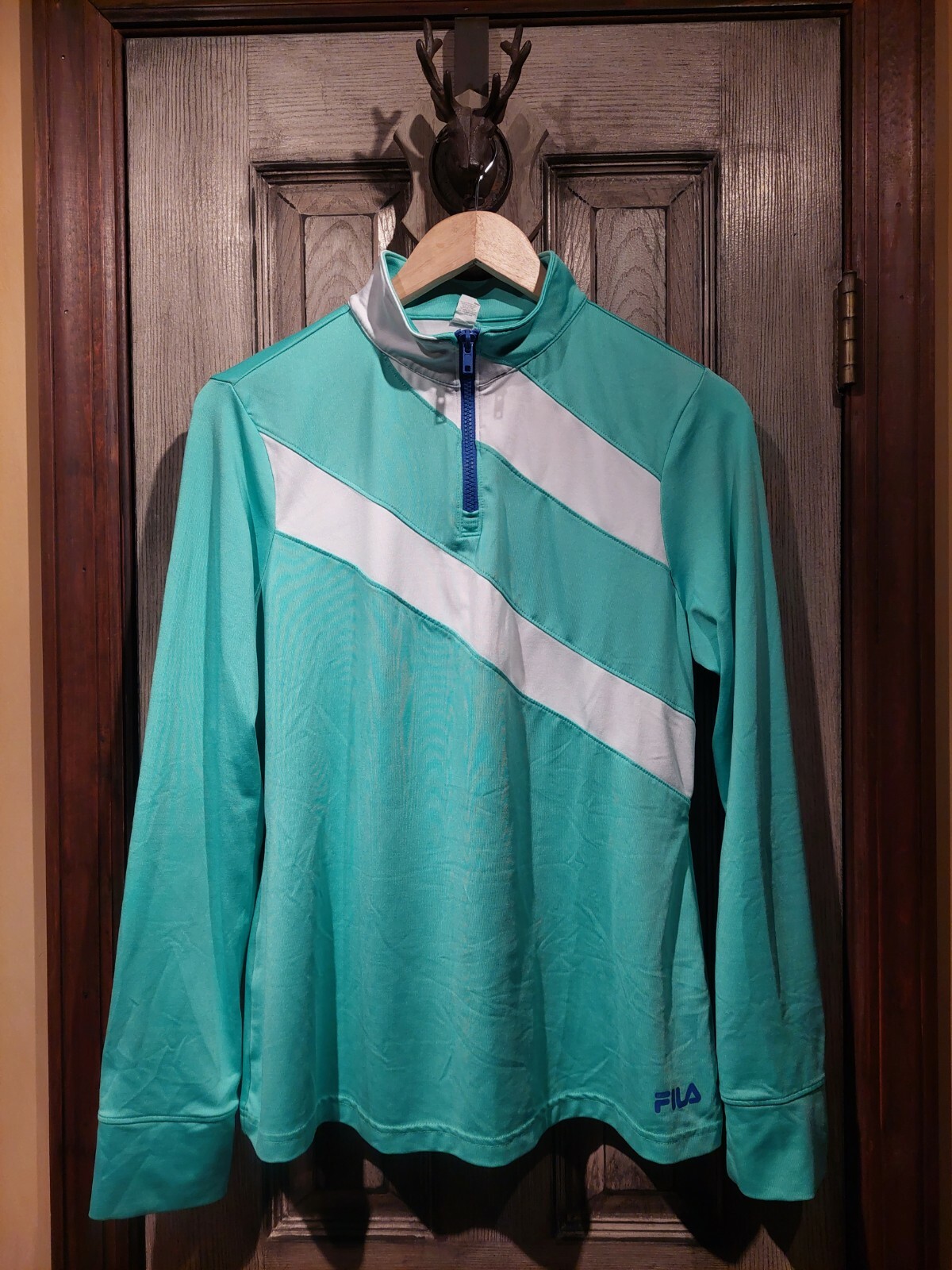 Maglia sportiva donna Fila taglia L large manica lunga 1 4 zip pull over