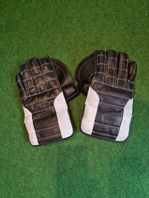 ARKS Cricket: schwarze Wicket-Handschuhe erstklassiges Anilinleder: Herren