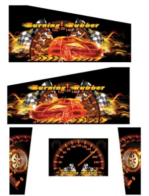 Stickers Burning Rubber Pour Pincab / Flipper - Neuf - Fabriqué En France