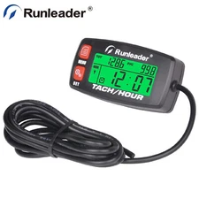 Digital Tach Hour Meter Alert RPM Gas Engine Battery Replaceable For Snowblower