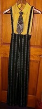 Dance Costume Size MA By Make A wish Come True Yellow  Black Sequins