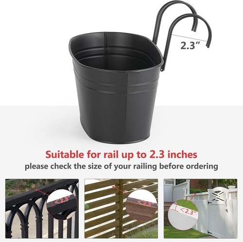 Countryside Style Hanging Flower Buckets with Drainage Holes for Vibrant Gardens - Picture 5 of 9