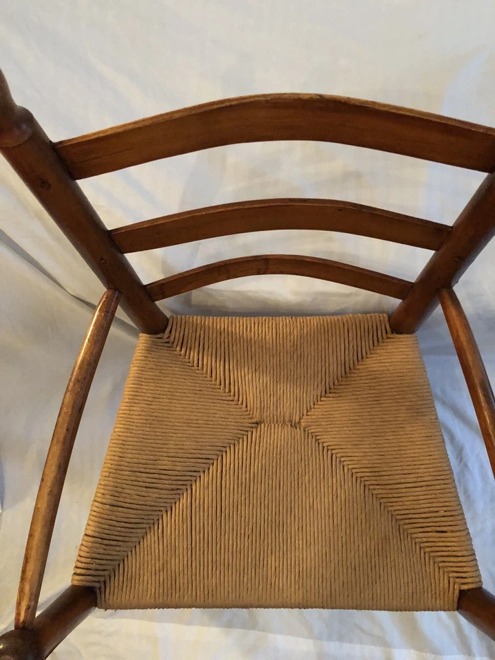 Silla americana/arce para damas/ca 1750, ¿MASA?/antigua/asiento apresurado/acabados Foto 4 de 4