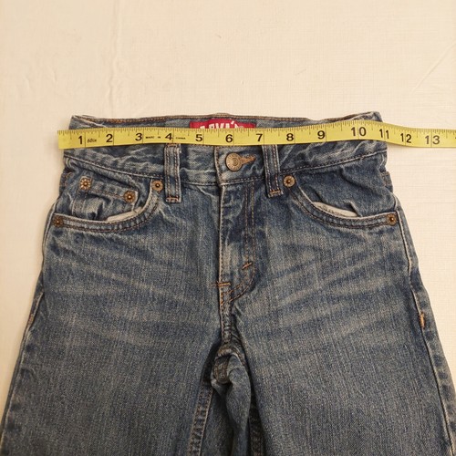 Levi's 549 Relaxed Straight Medium Blue Acid Wash Denim Jeans Boy's Size 7 Slim - Picture 8 of 13