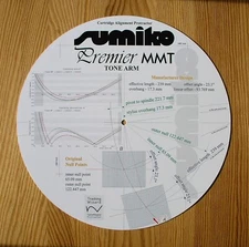 Sumiko Premier MMT Custom Designed Tonearm Cartridge Stylus Alignment Protractor