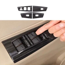 Wood Black Grain Window Lift Lock Switch Panel Trim For Toyota Corolla 2003-2008