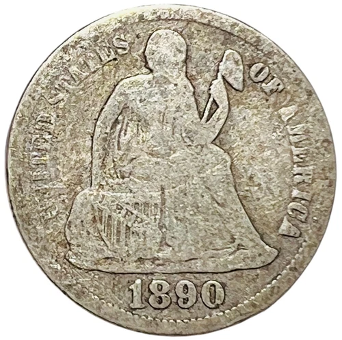 1890 Seated Liberty Dime 90% Silver US Coin #846 “JG Coins”