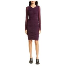Fuzzi Long Sleeve Ruched Dress in Mammola Size Large