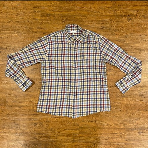 Peter Millar Gray Multicolor Sutton Cotton Sport Button Down Shirt Men's Size L - Picture 2 of 11