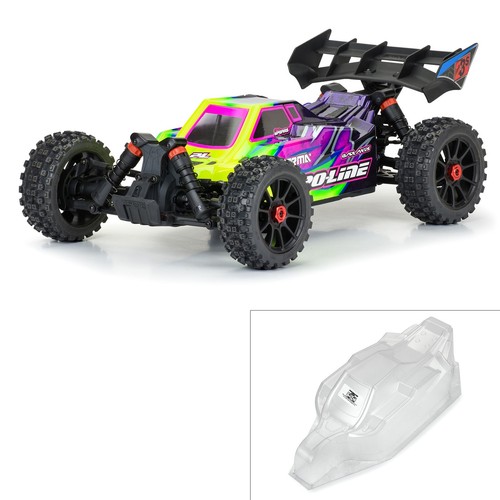 7-pc Lot Pro-line Racing Axis Clear Body Typhon 1:8, 4 Tires, Reef