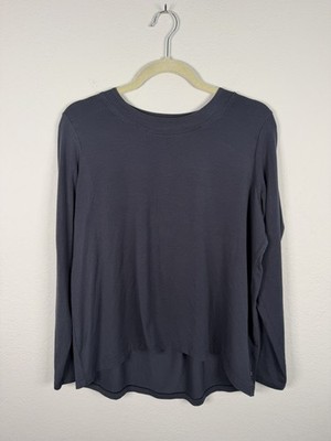 ATHLETA Women's Move With Ease Long Sleeve Crew Neck Top Small black athleisure