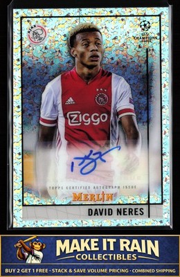 David Neres 2020-21 Merlin UCL Chrome Auto Speckle Refractor #BCA-DN #/150 Ajax