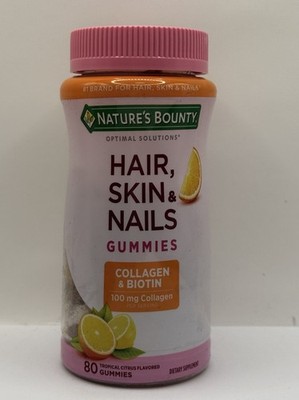 Nature s Bounty Hair Skin & Nails Gummies 80 Ct   Biotin Collagen   EXP 09/2026