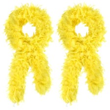Feathers Boas Turkey 2pcs 6Ft 45g for DIY Crafts Large, Yellow