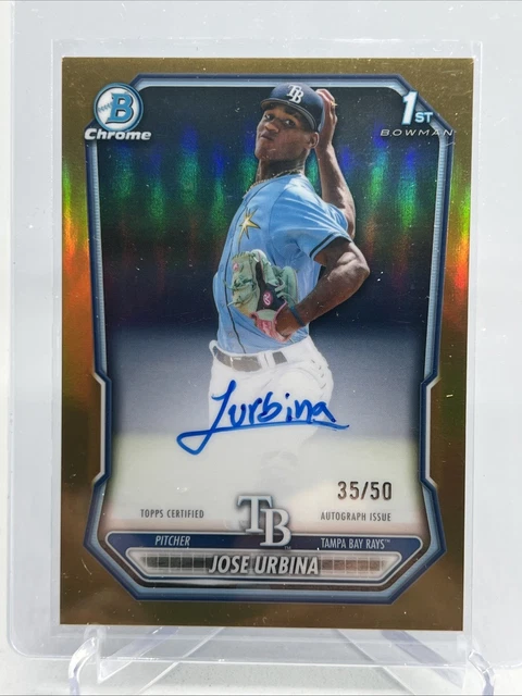2026 Bowman Jose Urbina Gold Auto /50 Chrome Tampa Bay Rays