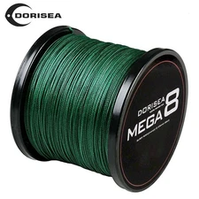 Dorisea 8 Strands Mega 8 Moss Green Dynema PE Braided Fishing line 6lb-300lbs